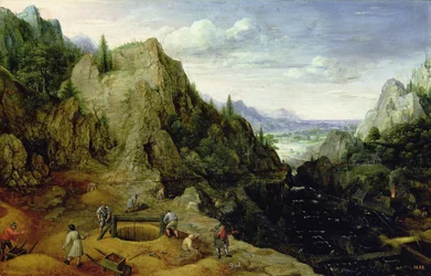 Landschaft mit einer Gießerei, 1595